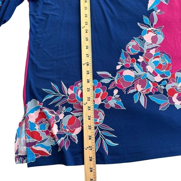 Susan Graver Women's Size Petite US 2XP Tunic Length  Floral Print Round Neck - Picture 12 of 16